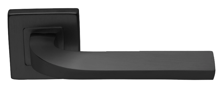 Ручка дверная TENDER S3 NERO раздельная на квадратной розетке, цвет - черный фото купить Тверь