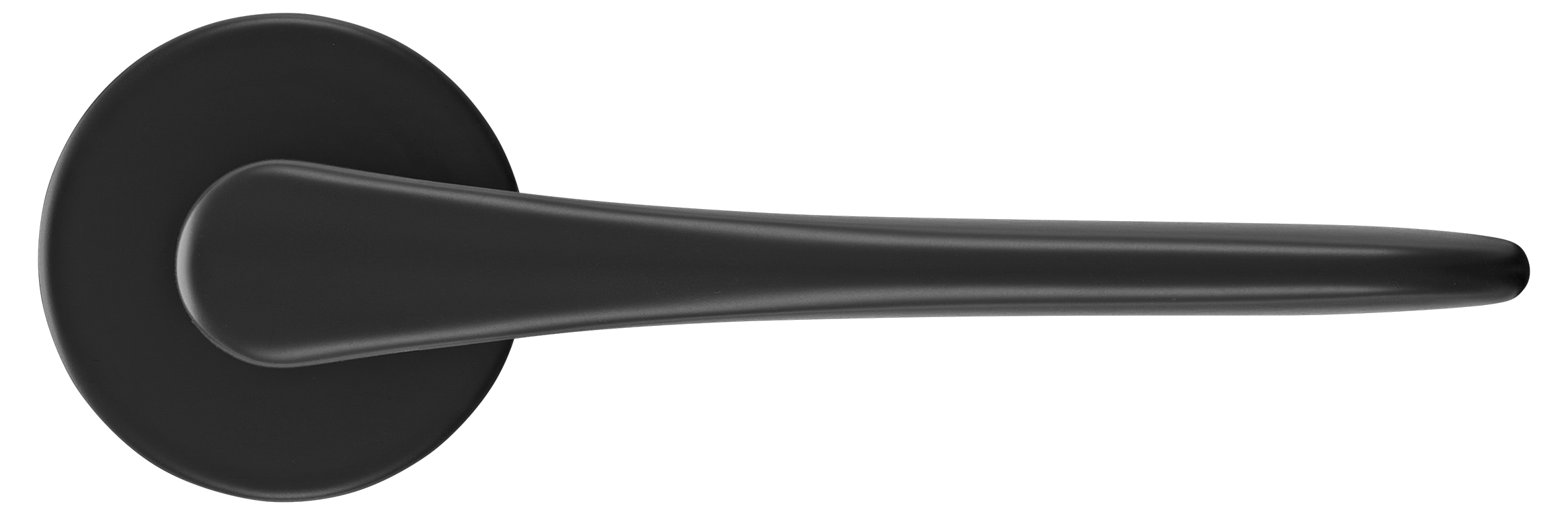 Ручка дверная AULA R5 NERO-ST на круглой розетке 7мм, цвет -  черный soft-touch фото купить в Твери