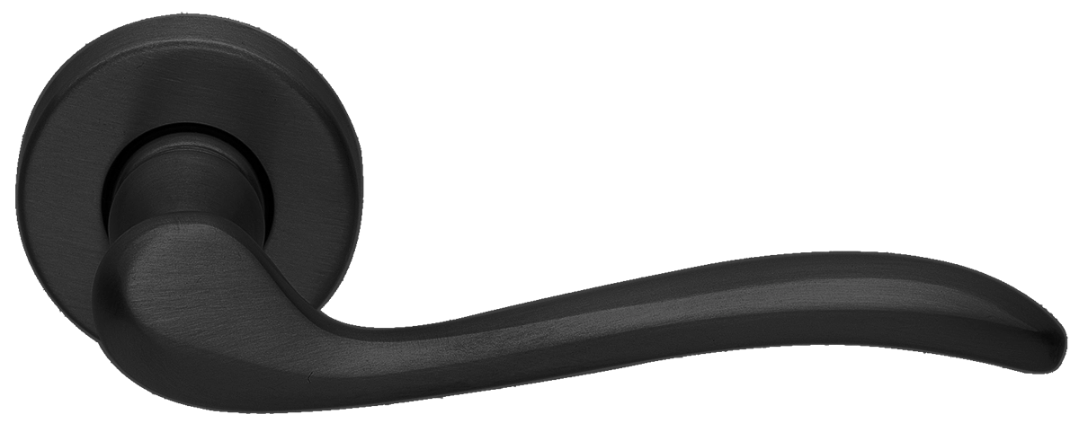 Ручка дверная TOSCANA R2 NERO раздельная на круглой розетке, цвет - черный фото купить Тверь