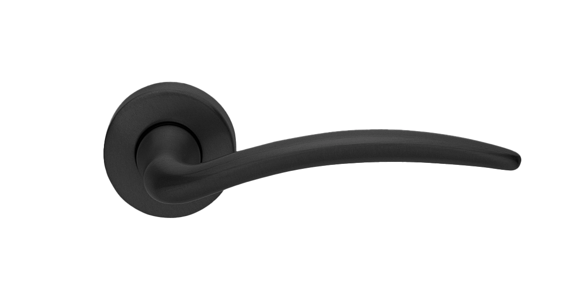 Ручка дверная MOGADOR R2 NERO раздельная на круглой розетке, цвет - черный фото купить Тверь