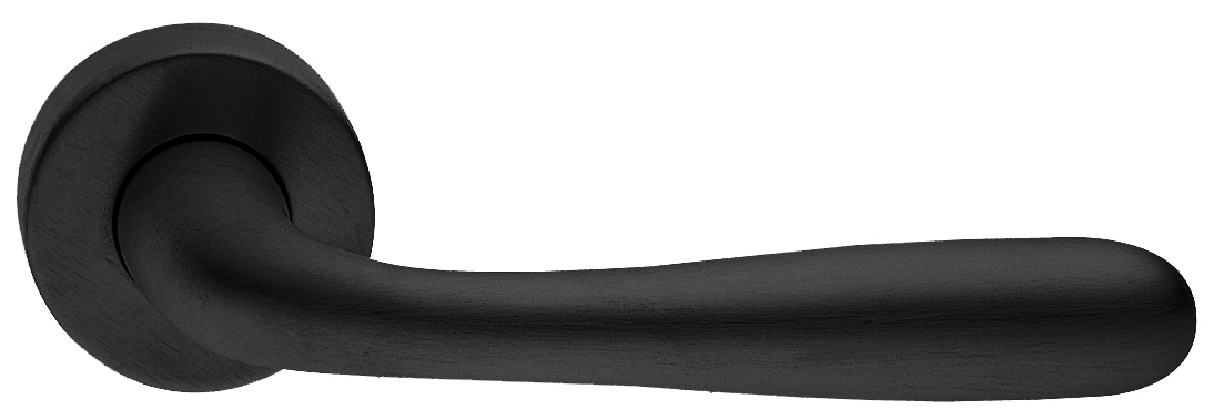 Ручка дверная RUBINO R2 NERO раздельная на круглой розетке, цвет - черный фото купить Тверь