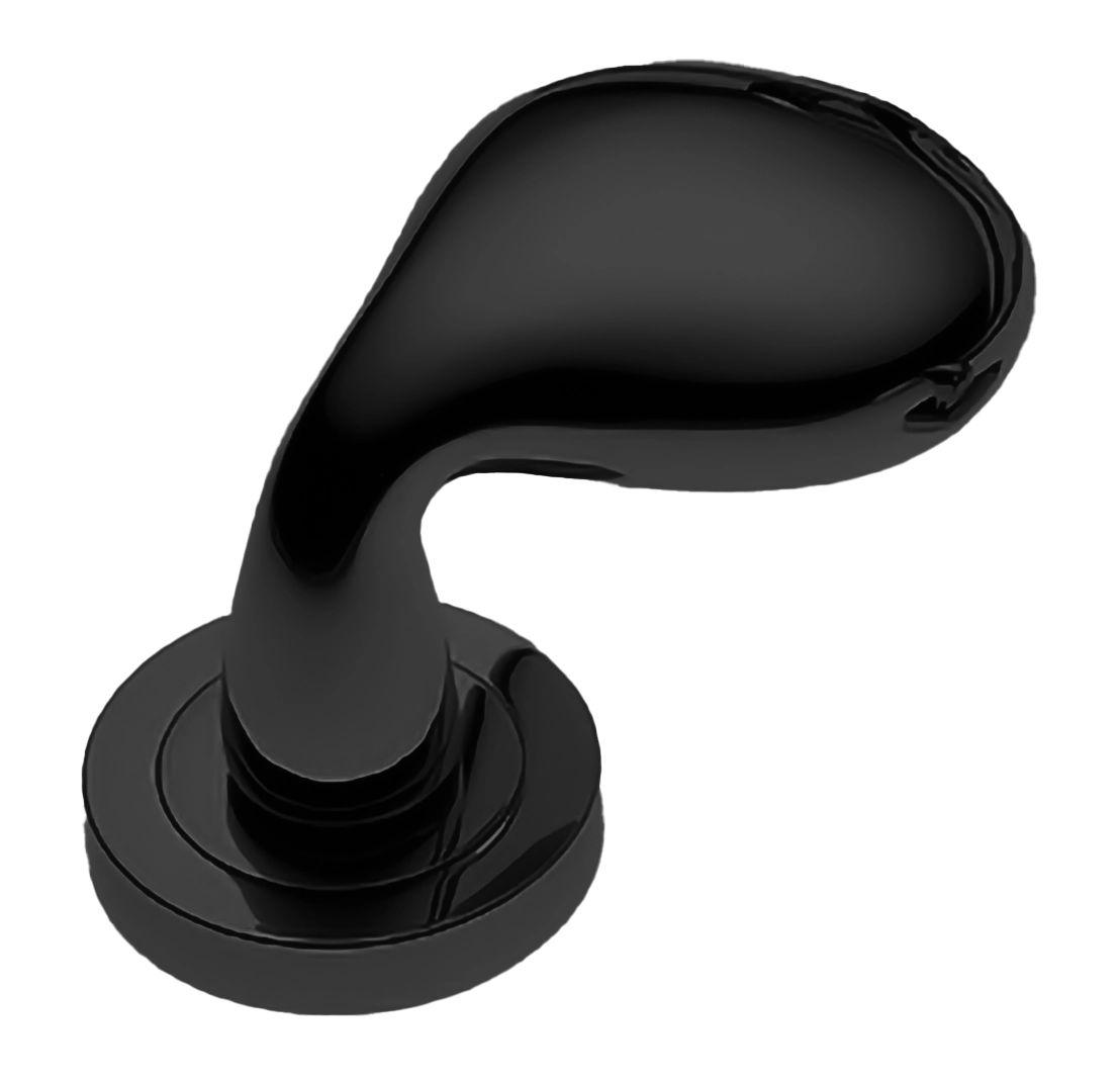 Ручка дверная SIENA-2 R2 NERO раздельная на круглой розетке, цвет - черный фото купить Тверь