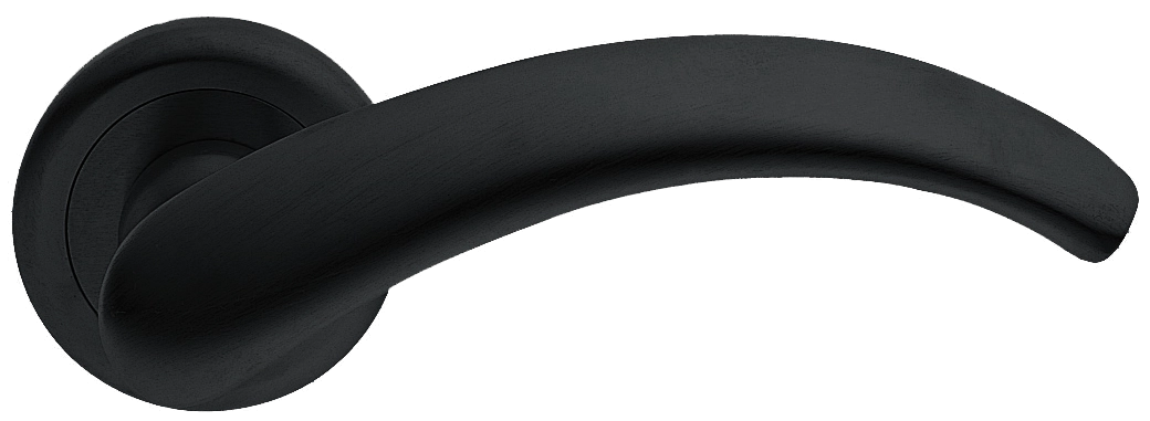 Ручка дверная ARCH R4 NERO раздельная на круглой розетке, цвет - черный фото 1 Ручка дверная ARCH R4 NERO раздельная на круглой розетке, цвет - черный фото купить Тверь