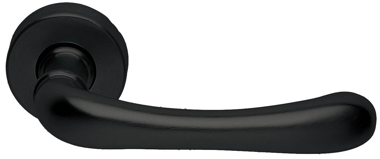 Ручка дверная RING R3-E NERO раздельная на круглой розетке, цвет - черный фото 1 Ручка дверная RING R3-E NERO раздельная на круглой розетке, цвет - черный фото купить Тверь