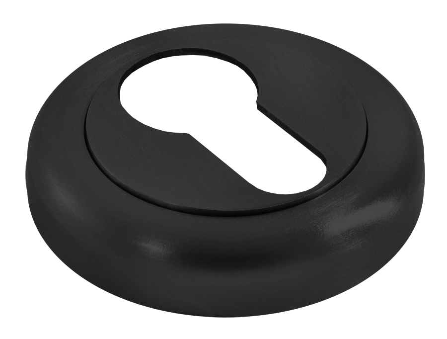 Накладка на ключевой цилиндр LUX-KH-R4 NERO на круглой розетке, цвет - черный фото фурнитура Тверь