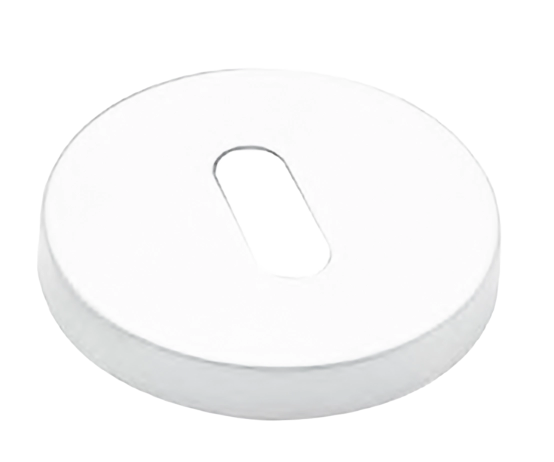 Накладка на ключевой цилиндр LUX-FK-R6 BIA на круглой розетке под ключ буратино, цвет - белый фото купить Тверь