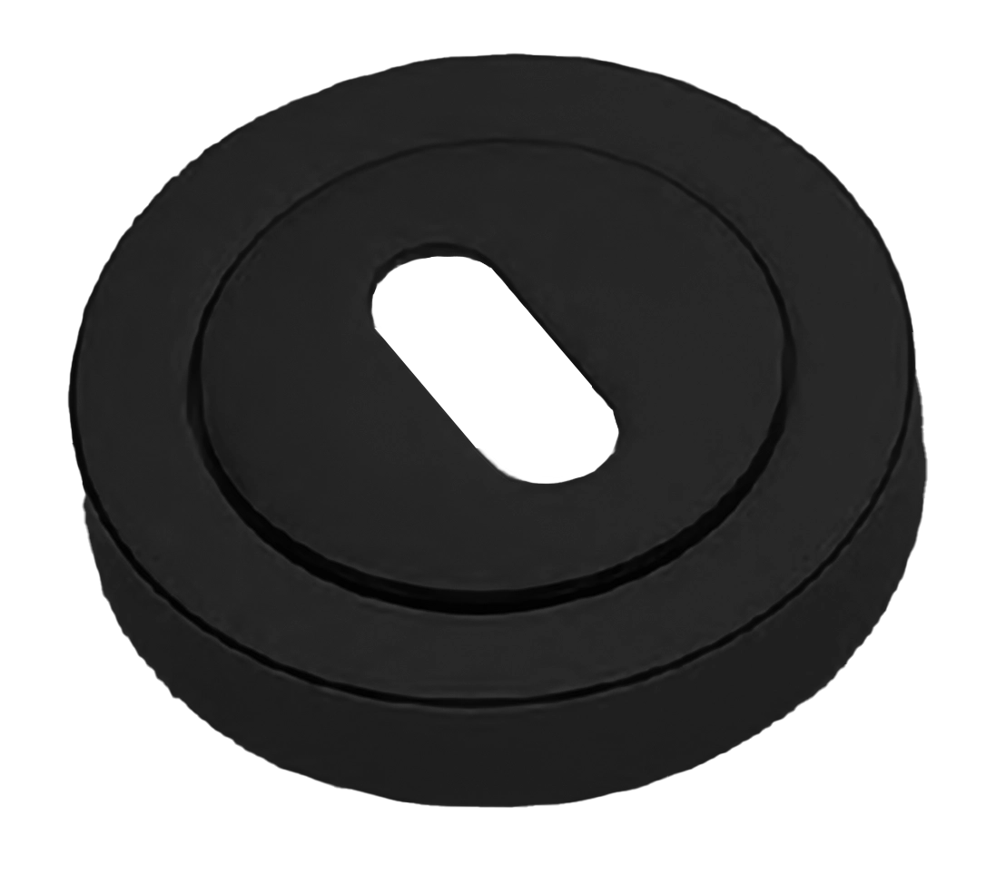 Накладка на ключевой цилиндр LUX-FK-R2 NERO на круглой розетке под ключ буратино, цвет - черный фото купить Тверь