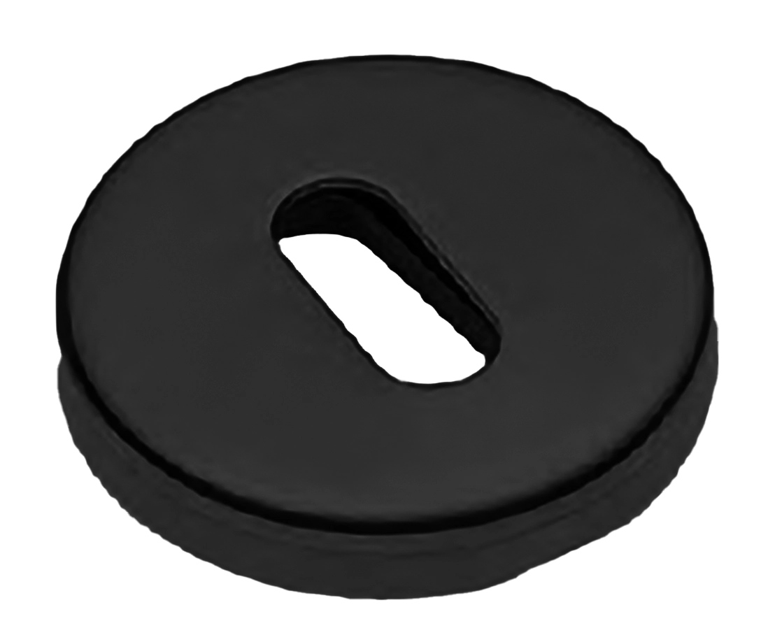 Накладка на ключевой цилиндр LUX-FK-R3-E NERO на круглой розетке под ключ буратино, цвет - черный фото купить Тверь
