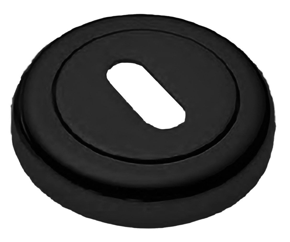 Накладка на ключевой цилиндр LUX-FK-R4 NERO на круглой розетке под ключ буратино, цвет - черный фото купить Тверь