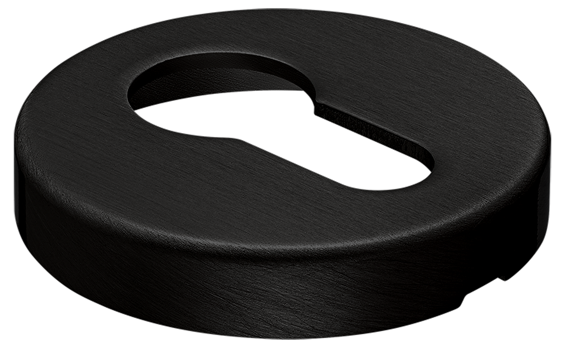 Накладка на ключевой цилиндр LUX-KH-R6 NERO на круглой розетке, цвет - черный фото купить в Твери