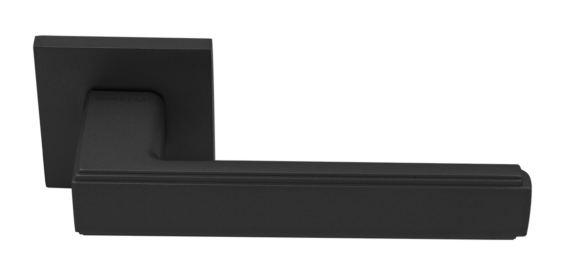 Ручка дверная MH-64-S6 BL STEPS на квадратной розетке 6 мм, цвет черный фото купить Тверь