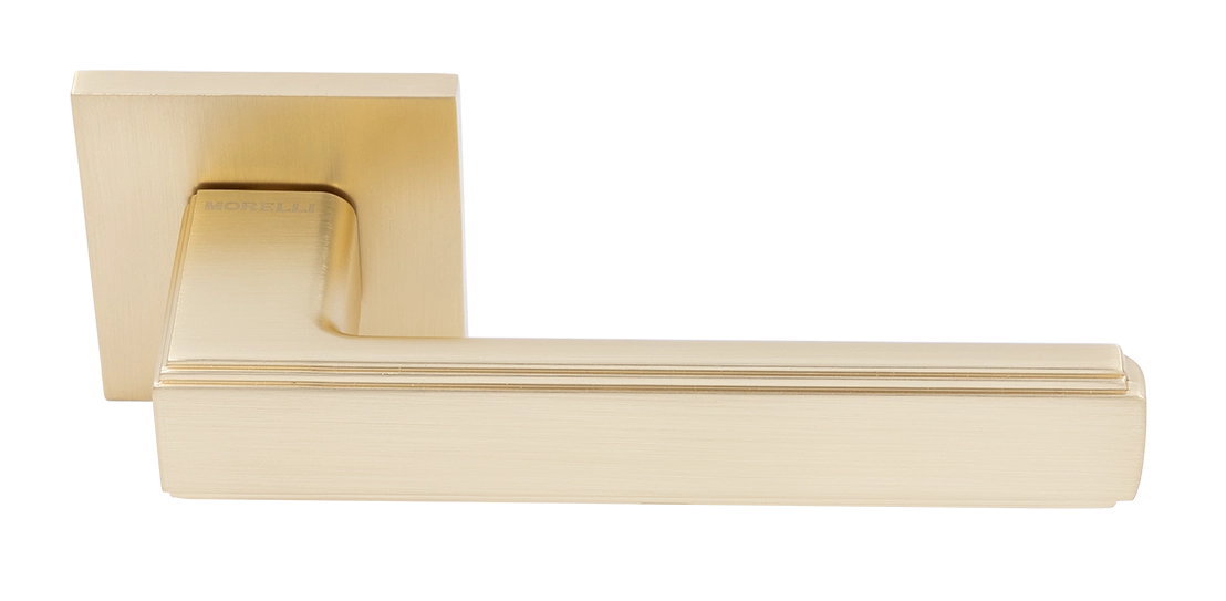 Ручка дверная MH-64-S6 MSG STEPS на квадратной розетке 6 мм, цвет матовое сатинированное золото фото купить Тверь