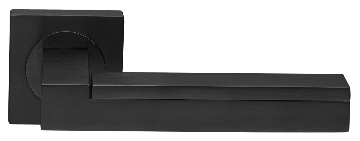 Ручка дверная ISLAND S2 NERO раздельная на квадратной розетке, цвет - черный фото купить в Твери