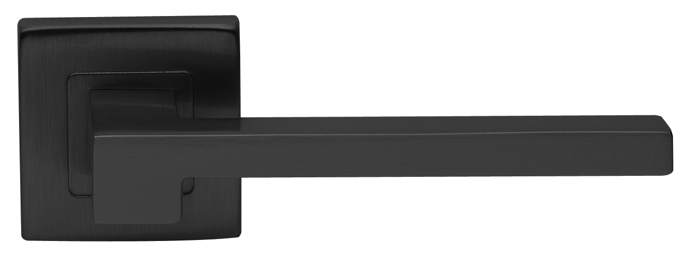 Ручка дверная STONE S3 NERO раздельная на квадратной розетке, цвет - черный фото купить в Твери