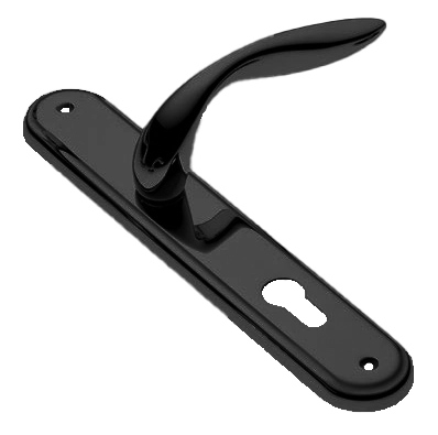 Ручка дверная на планке LEON PL NERO, цвет черный, латунь фото купить в Твери