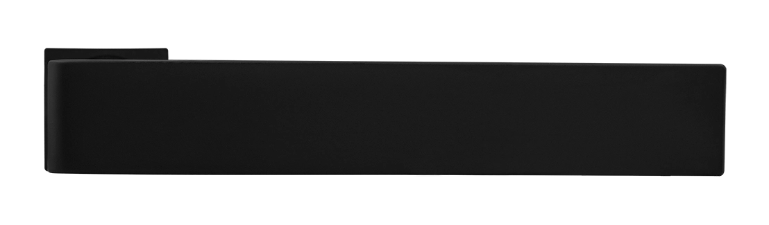 Ручка дверная HORIZONT-SM NERO-ST с невидимой квадратной розеткой, цвет черный soft-touch, ЦАМ фото купить в Твери