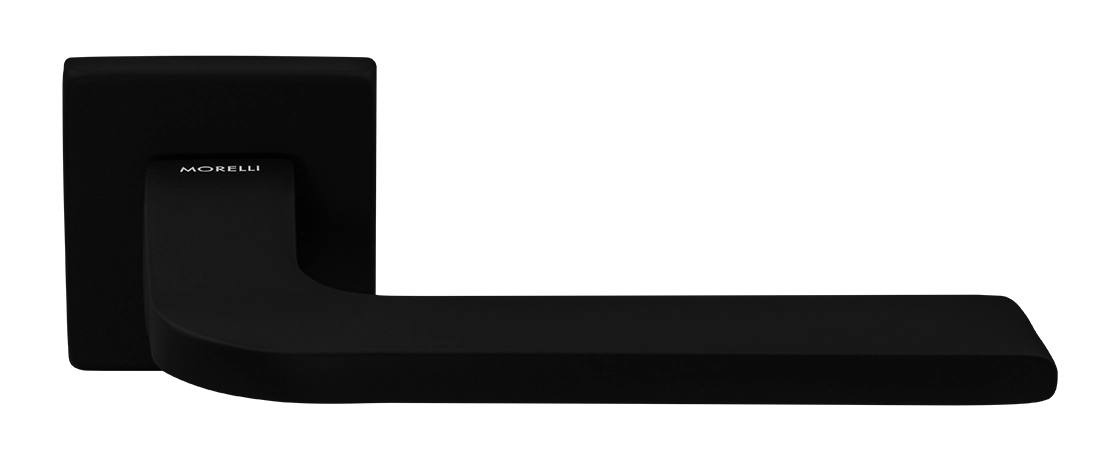 Ручка дверная SPUTNIK S5 NERO-ST на квадратной розетке, цвет черный soft-touch, ЦАМ фото купить в Твери