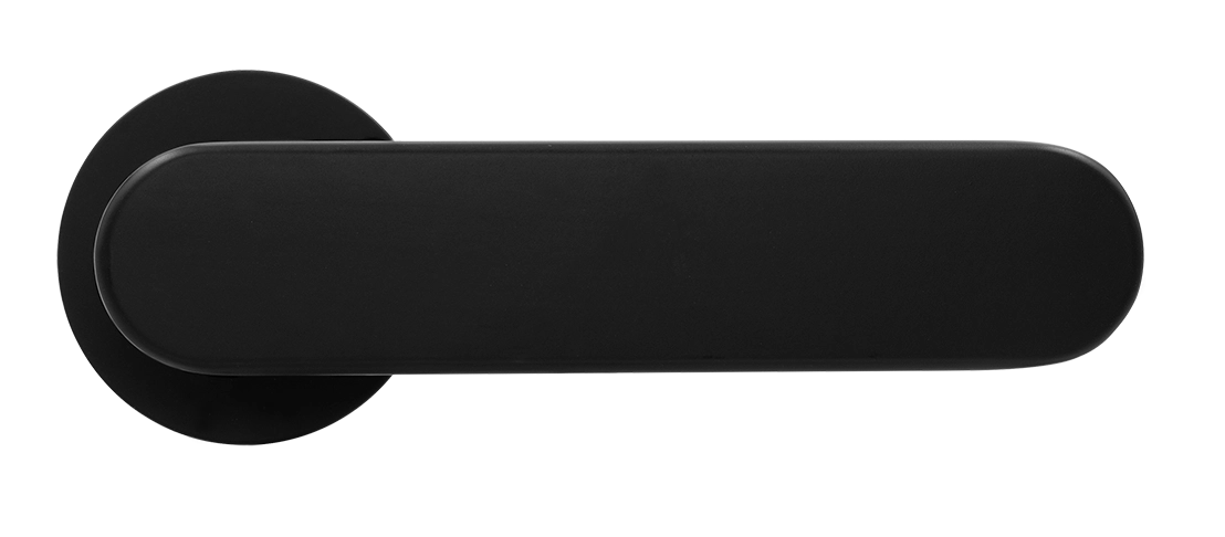 Ручка дверная MH-65-R6 R6 SEMPIONE BL на круглой розетке, цвет черный фото купить в Твери