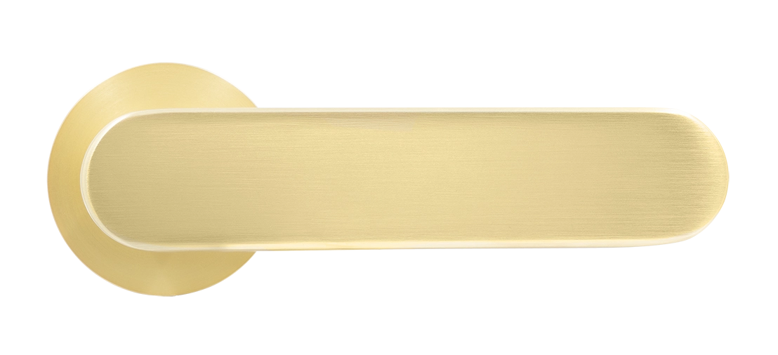 Ручка дверная MH-65-R6 SEMPIONE MSG на круглой розетке, цвет матовое сатинированное золото фото купить в Твери