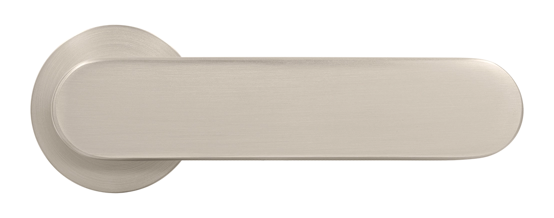 Ручка дверная MH-65-R6 SEMPIONE MSN на круглой розетке, цвет матовый сатинированный никель фото купить в Твери