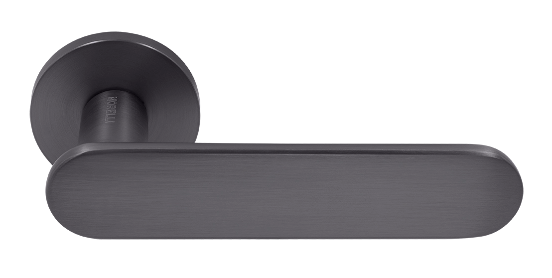 Ручка дверная MH-65-R6 R6 SEMPIONE GR на круглой розетке, цвет графит фото купить Тверь