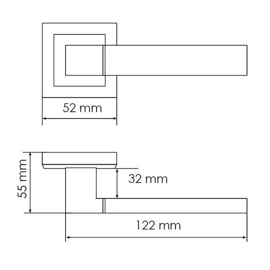 Комплект дверных ручек MH-28 BL-S + защёлка бесшумная 1895P BL + петли врезные универсальные MSN 100X70X2.5-4BB BL (2шт), цвет черный фото купить в Твери