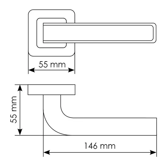 Комплект дверных ручек MH-46 SC/W-S55 + завертка сантехническая MH-WC-S55 SC/CP, цвет хром фото купить в Твери