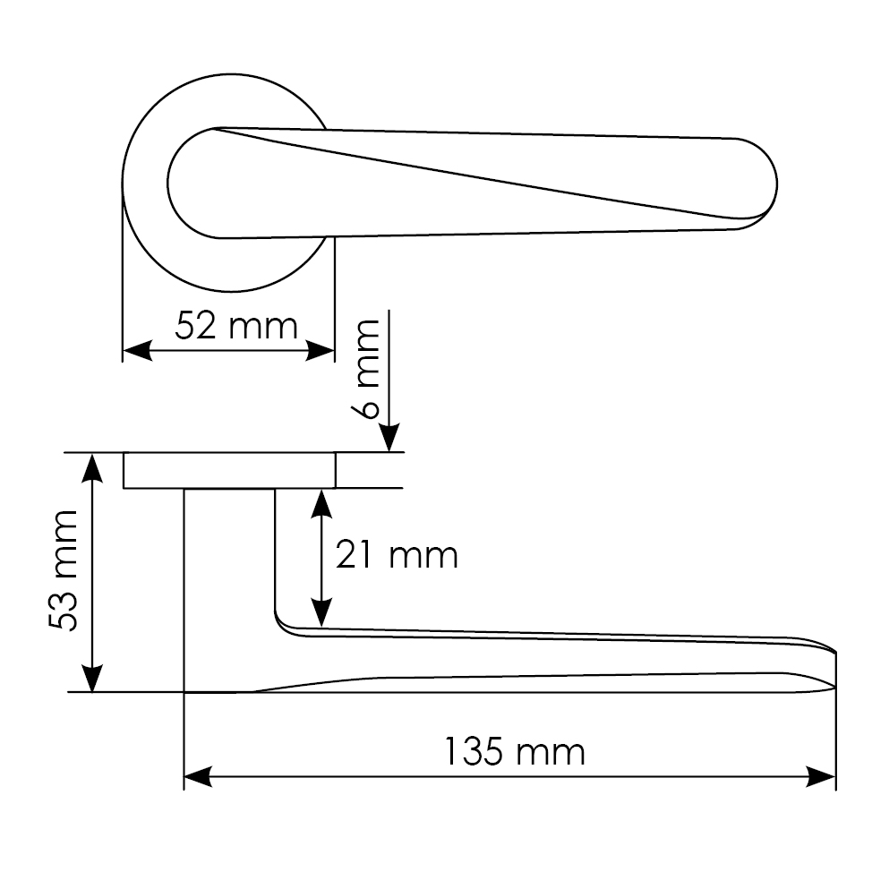 Комплект дверных ручек MH-58-R6 SC + сантехническая завертка MH-WC-R6 SC + защёлка бесшумная M1895 SC + петли врезные универсальные MSN 100X70X2.5-4BB SC (2шт), цвет матовый хром фото купить в Твери
