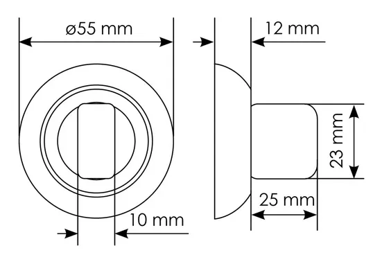 Комплект дверных ручек MH-03 BL с заверткой MH-WC BL + магнитный замок M1895 BL, цвет черный  фото дверная фурнитура Тверь