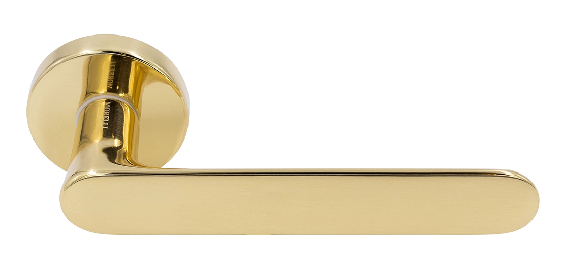 Ручка дверная LE BOAT R5 OTL раздельная на круглой розетке, цвет золото, латунь фото купить Тверь