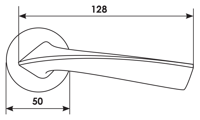 Ручка дверная COMETA R5 NIS раздельная на круглой розетке, цвет - матовый никель, ЦАМ фото купить в Твери