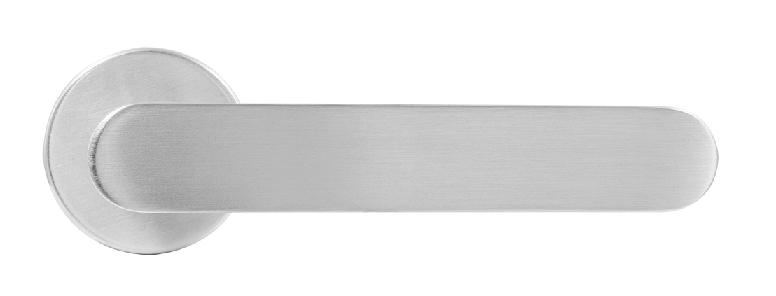 Ручка дверная LE BOAT R5 CSA раздельная на круглой розетке, цвет матовое матовый хром, латунь фото купить в Твери