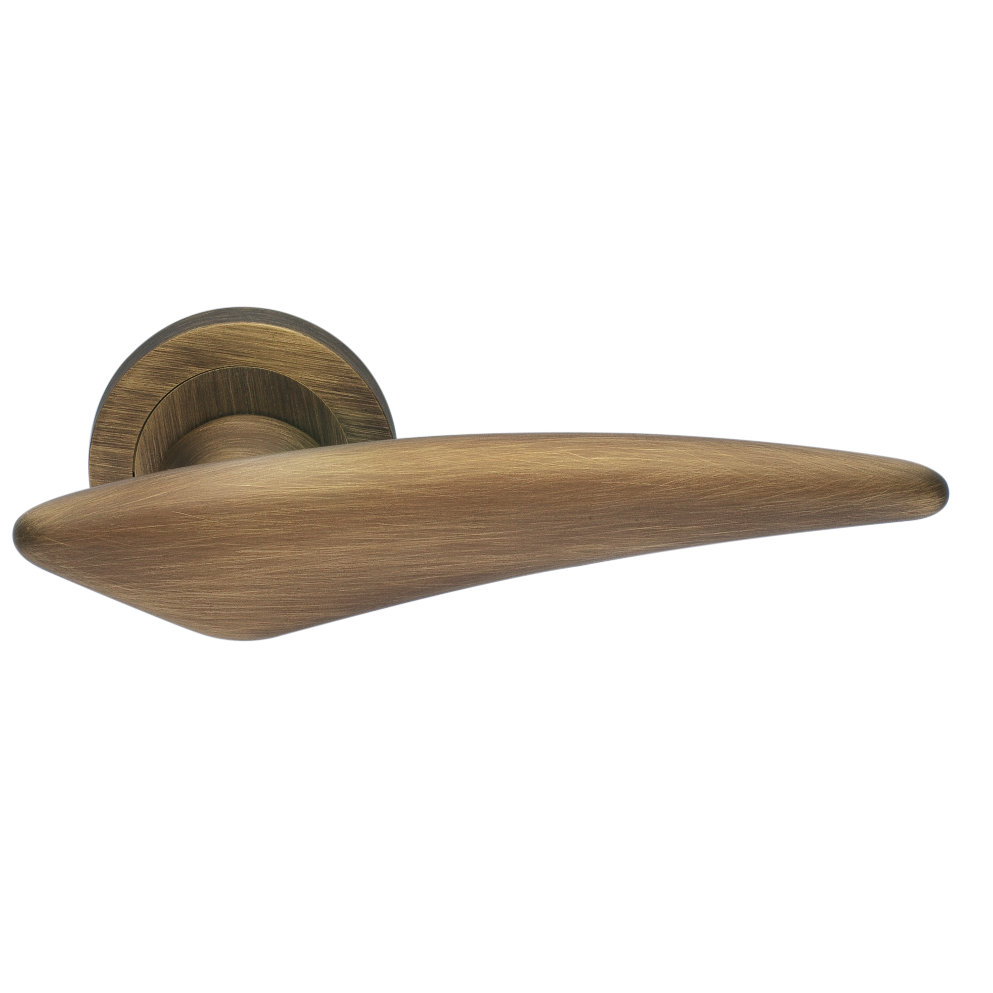 Ручка дверная BOLID R2 BGO раздельная на круглой розетке, цвет матовая бронза, латунь фото купить Тверь