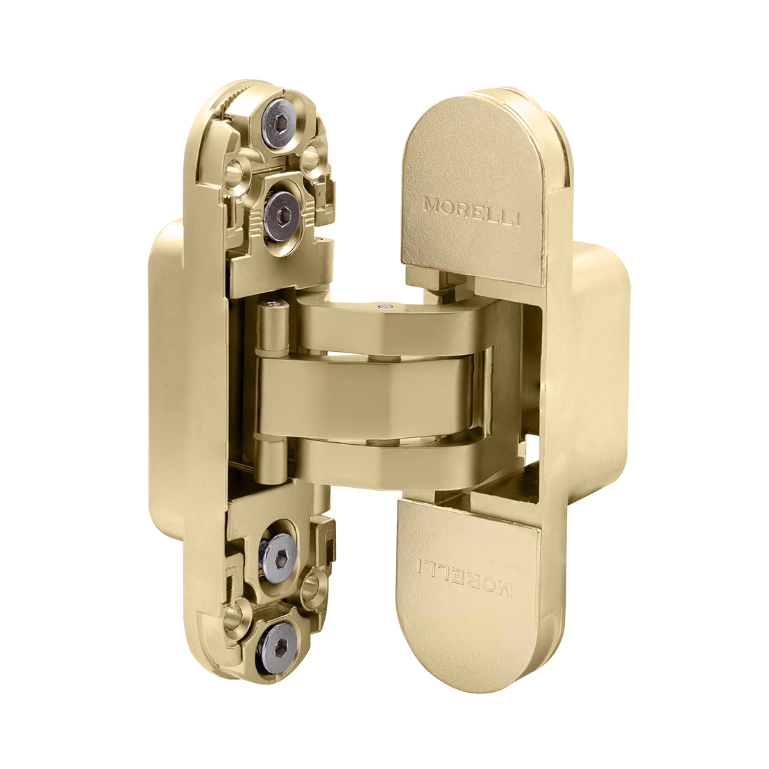 Петля скрытая HH-24 MSG врезная с 3D-регулировкой вес полотна до 40 кг, цвет матовое сатинированное золото фото купить в Твери