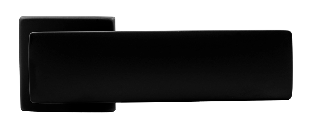 Ручка дверная SPACE S5 NERO-ST на квадратной розетке, цвет черный soft-touch, ЦАМ фото купить в Твери