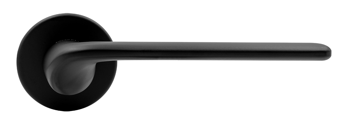 Ручка дверная TOMORROW R5 NERO-ST на круглой розетке, цвет черный soft-touch, ЦАМ фото купить в Твери