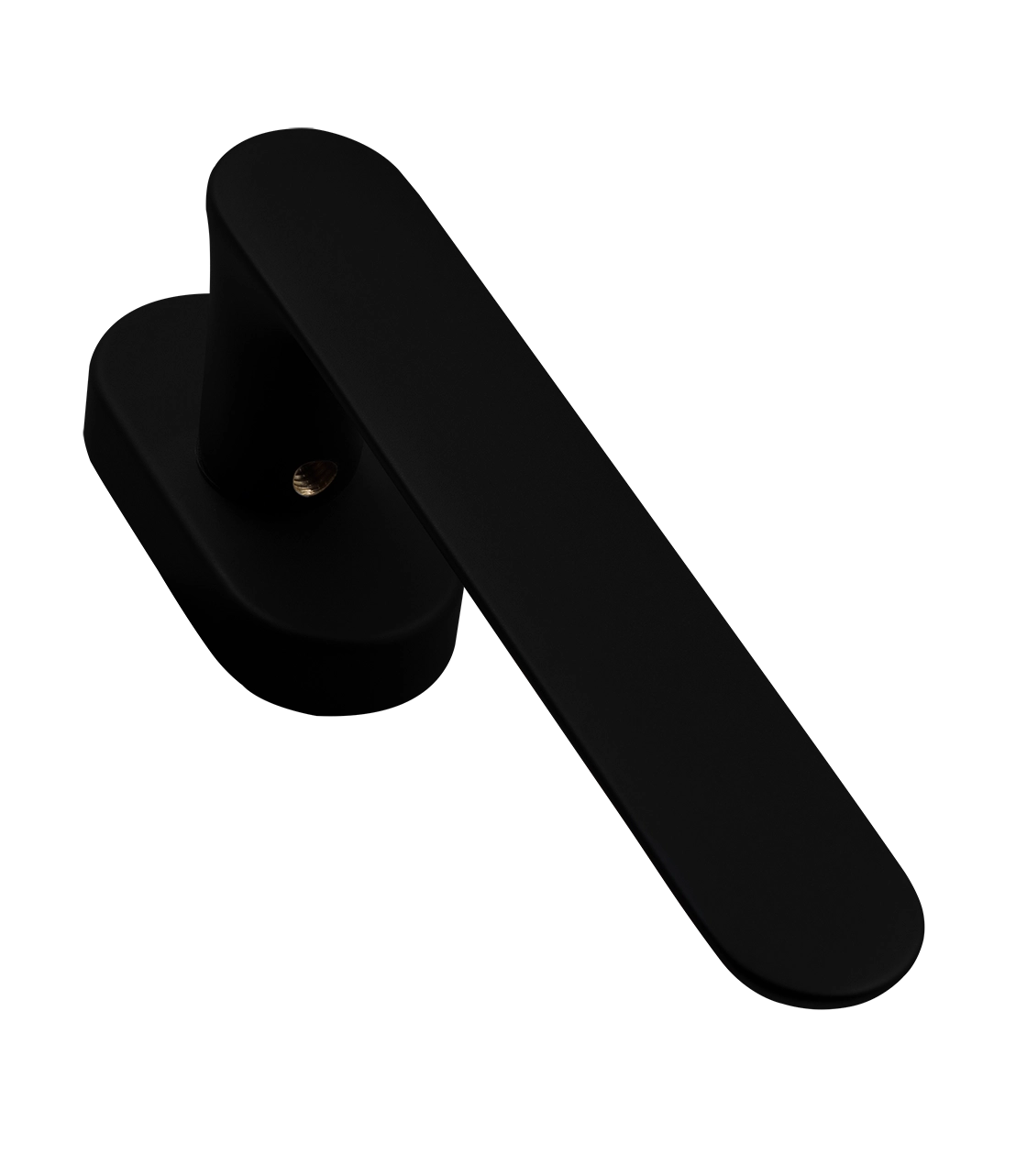 Ручка оконная LE BOAT W1 NERO-ST на прямоугольной розетке, цвет черный soft-touch, латунь фото фурнитура Тверь
