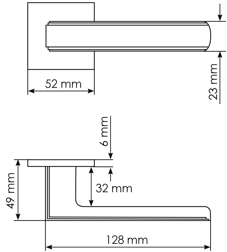 Ручка дверная MH-64-S6 MSG STEPS на квадратной розетке 6 мм, цвет матовое сатинированное золото фото фурнитура Тверь