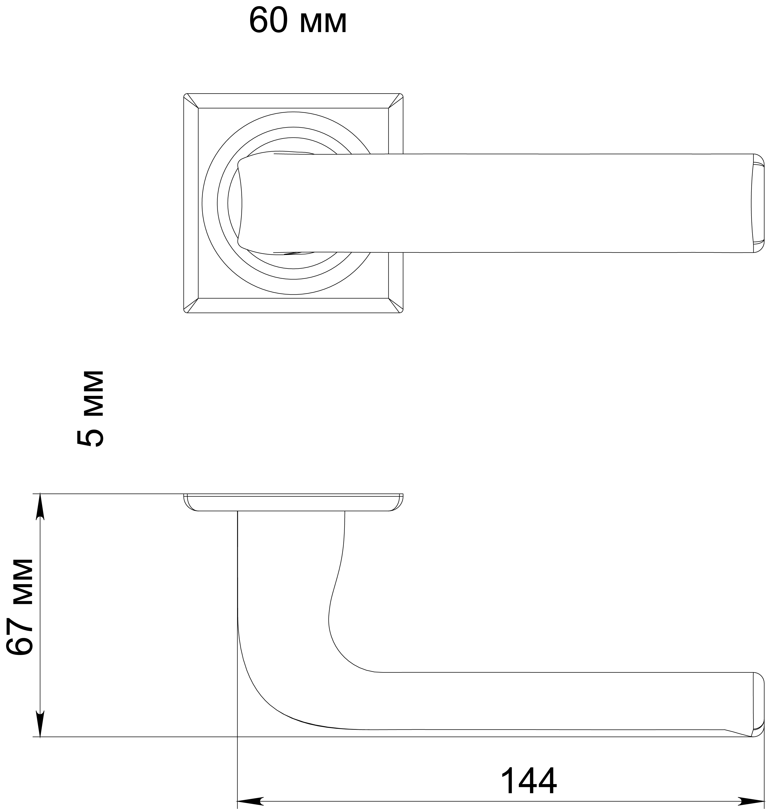 Ручка дверная THE BUS STATION S7 WF на квадратной розетке, цвет Зимняя стужа/Winter Frost фото фурнитура Тверь