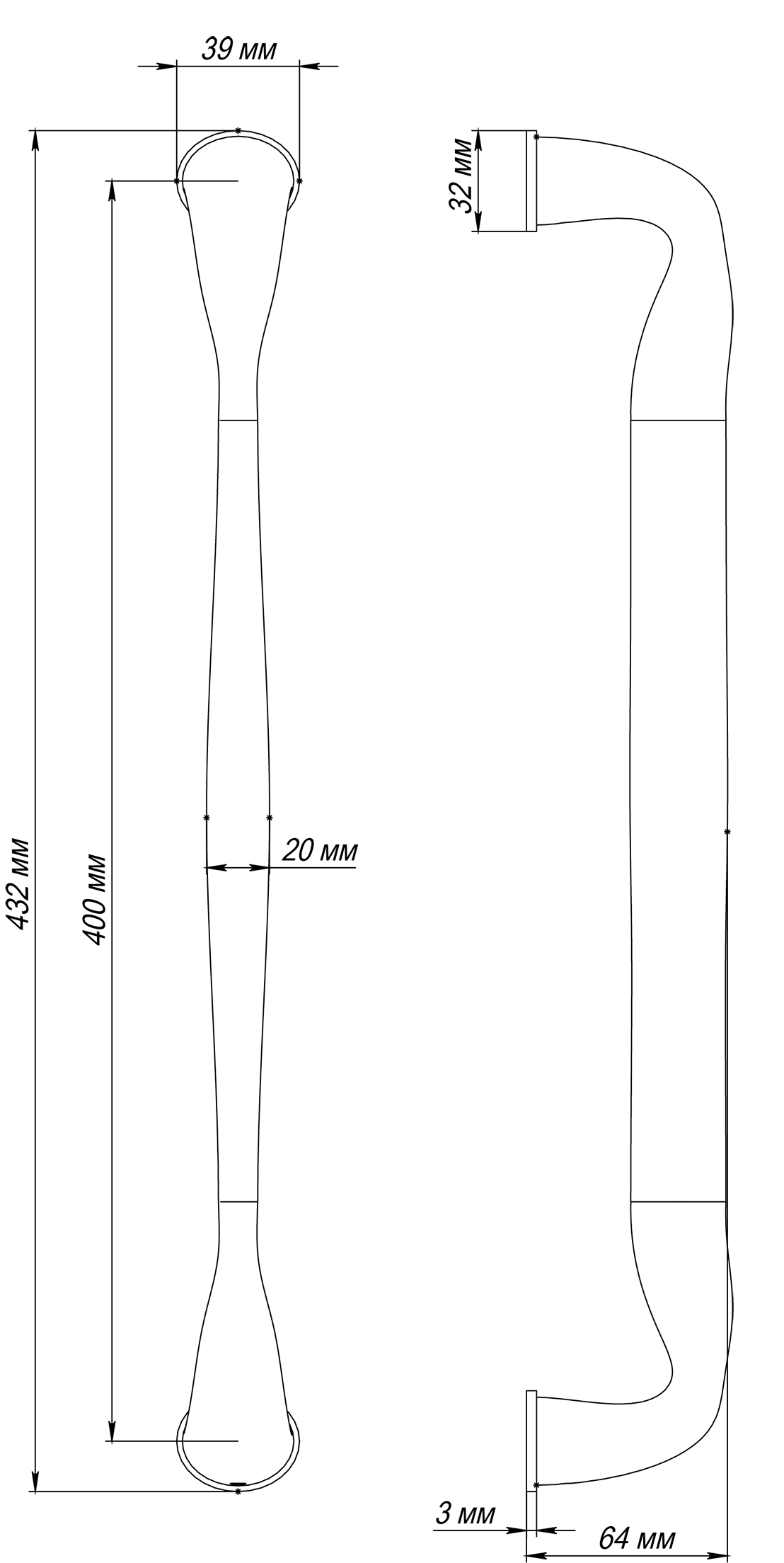 Ручка-скоба LVB PH AH, цвет Осенний мёд/Autumn Honey фото купить в Твери