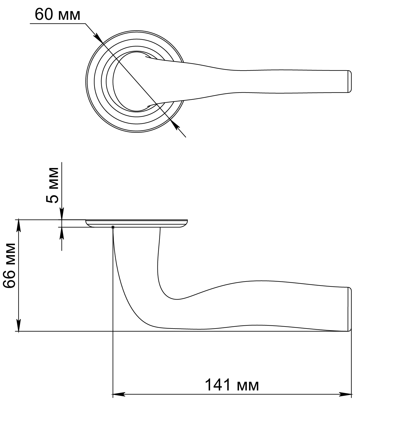 Ручка дверная LVB R7 WF на круглой розетке, цвет Зимняя стужа/Winter Frost фото фурнитура Тверь