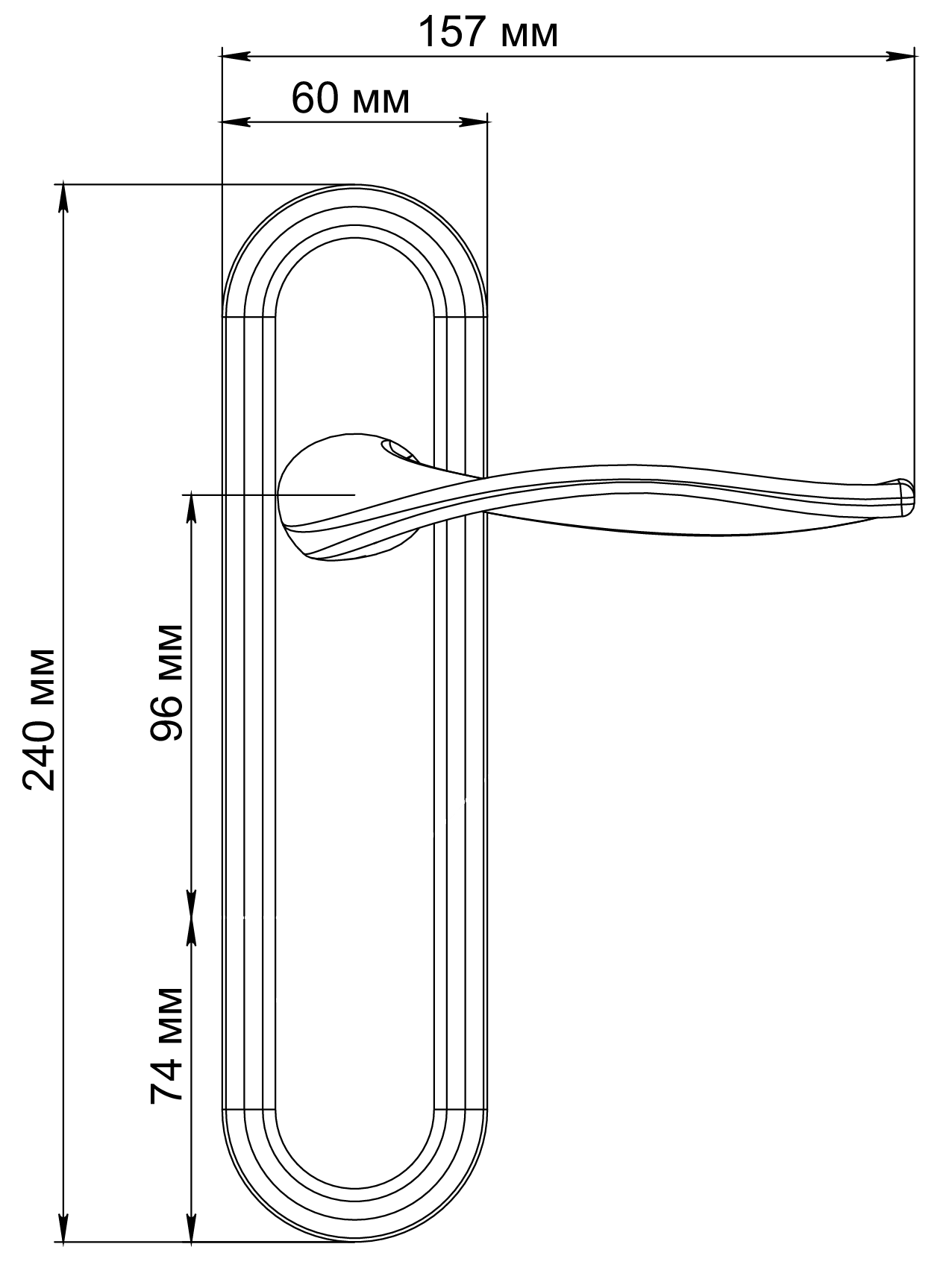 Ручка дверная SKYSCRAPER PLR WF на планке, цвет Зимняя стужа/Winter Frost фото фурнитура Тверь