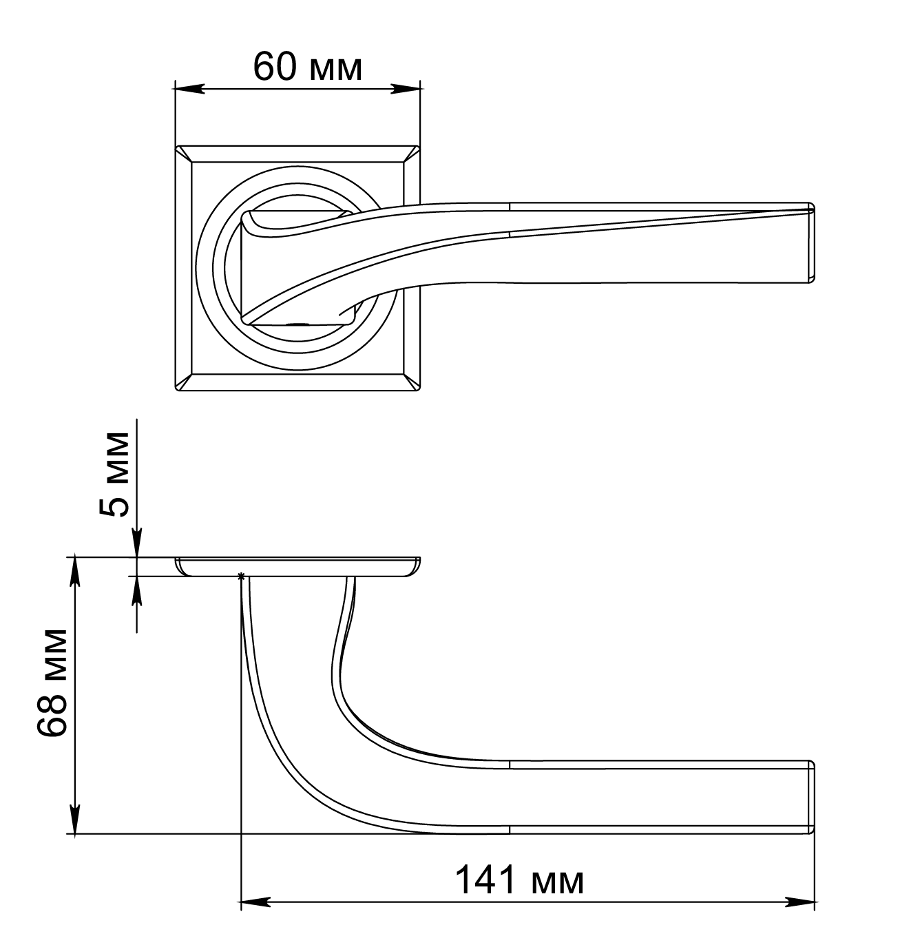 Ручка дверная WD CONCERT HALL S7 SMI на квадратной розетке, цвет Весенняя дымка/Spring Mist фото фурнитура Тверь