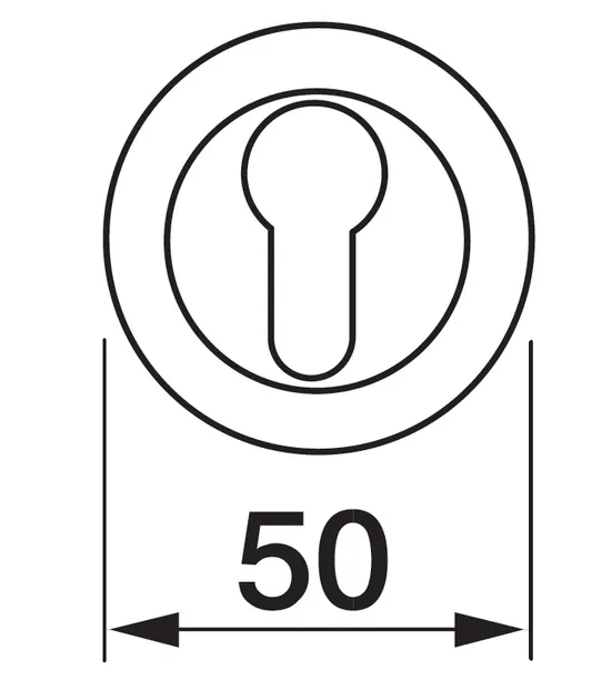 Накладка на замок LUX-KH-R2 CSA круглая под евроцилиндр, цвет матовый хром фото купить в Твери