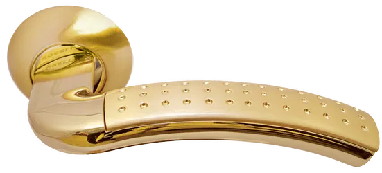 ПАЛАЦЦО, ручка дверная MH-02P SG/GP, цвет мат.золото/золото,с перфорацией фото купить Тверь