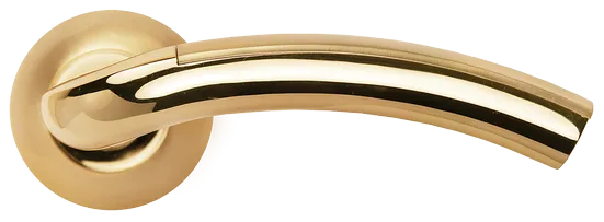 ПАЛАЦЦО, ручка дверная MH-02P SG/GP, цвет мат.золото/золото,с перфорацией фото купить в Твери