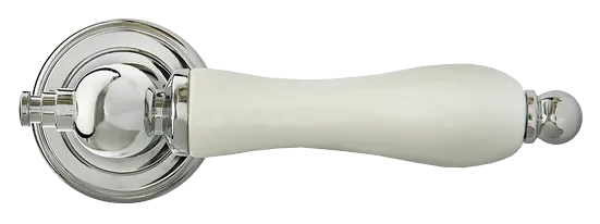 MART, ручка дверная MH-42-CLASSIC PC/W, цвет- хром/белый фото купить в Твери
