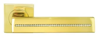 Ручка дверная DIADEMA DC-3-S OTL раздельная на квадратной розетке, цвет золото, латунь