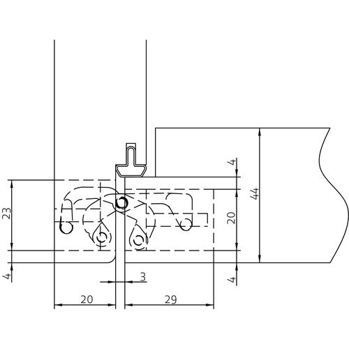 HH-19 B, скрытая петля, цвет - черный фото фурнитура Тверь