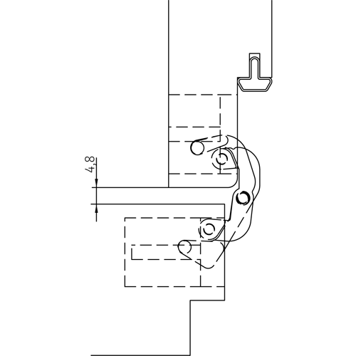 HH-19 B, скрытая петля, цвет - черный фото дверная фурнитура Тверь